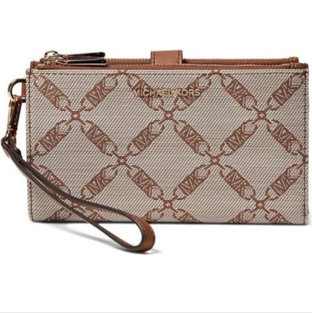 Michael Kors Jet Set Double Zip Wristlet One Size (Camel)